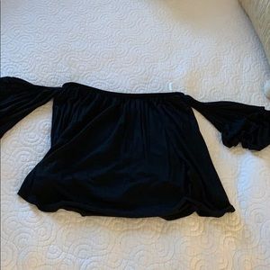 Off shoulder black flowy top